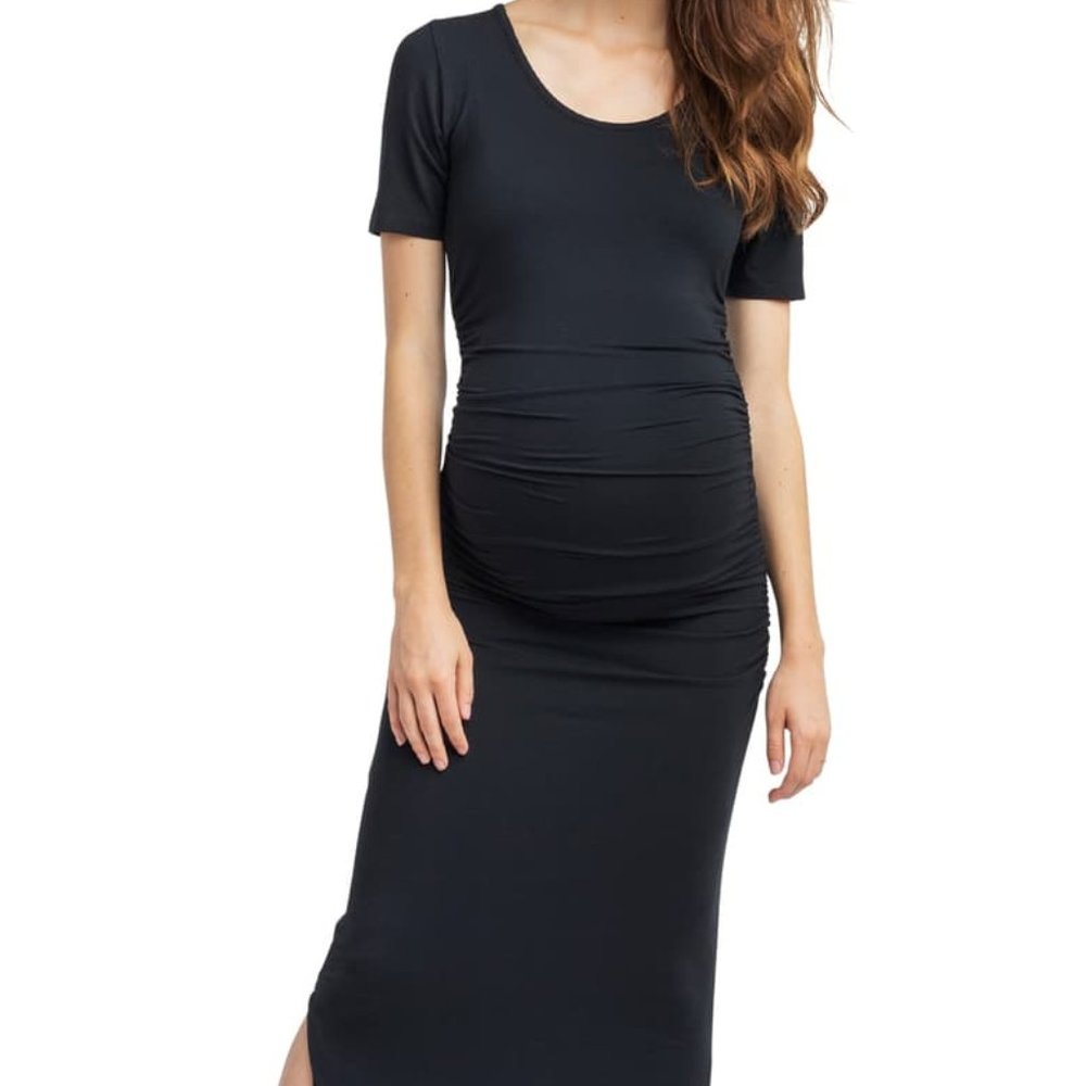 NOM MATERNITY Hugo Maxi Maternity Dress Black XL